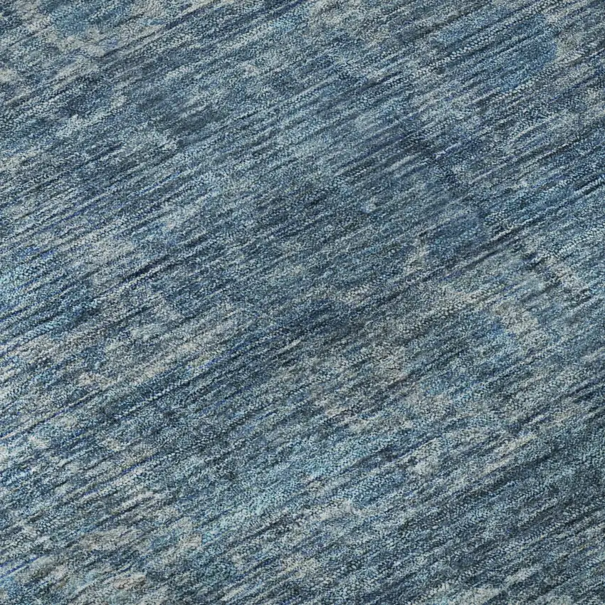 Blue And Navy Blue Oriental Washable Area Rug With UV Protection Photo 9