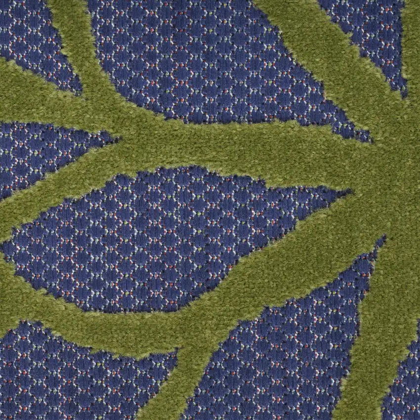 Blue And Orange Floral Power Loom Area Rug Photo 4