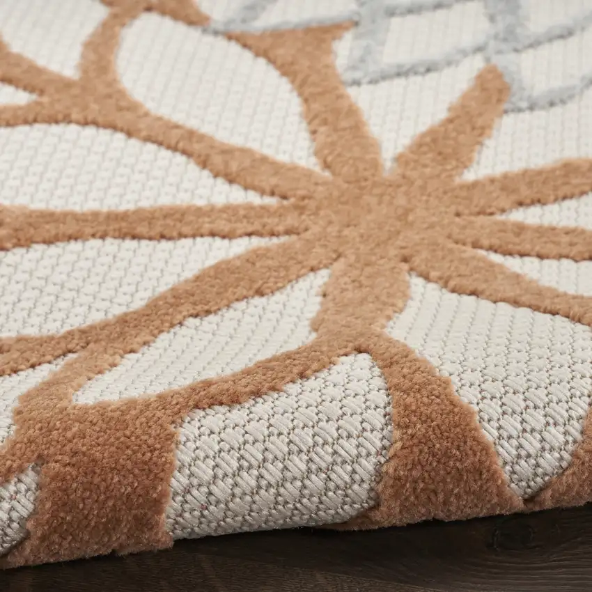 Ivory Green And Blue Indoor Outdoor Area Rug Photo 3