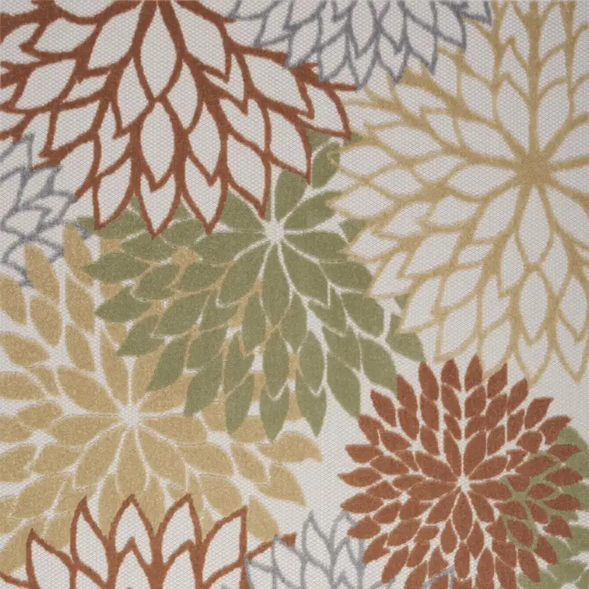 Ivory Green And Blue Indoor Outdoor Area Rug Photo 7