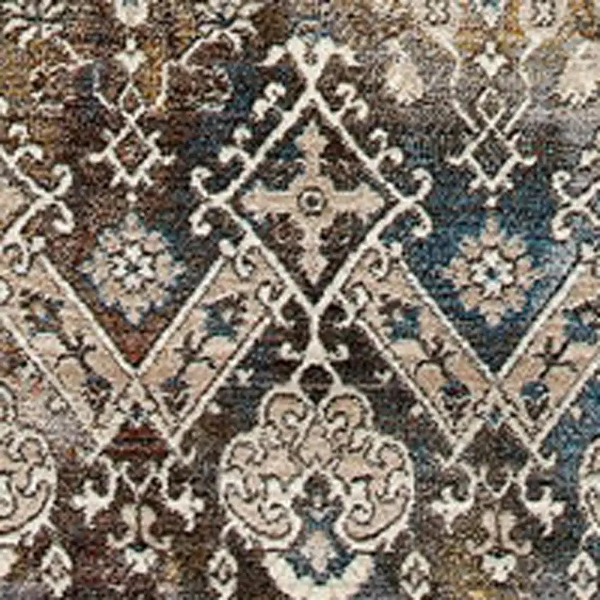 Blue And Orange Medallion Area Rug Photo 3