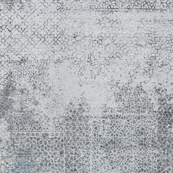 Blue And Pewter Abstract Washable Indoor Outdoor Area Rug Photo 3