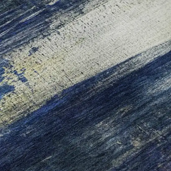 Blue And Pink Abstract Washable Area Rug With UV Protection Photo 8