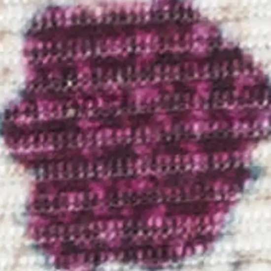 Blue And Pink Floral Distressed Washable Non Skid Area Rug Photo 4