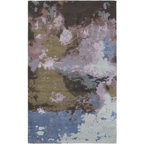 Blue And Purple Abstract Hand Tufted Area Rug Photo 4