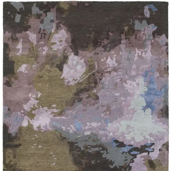 Blue And Purple Abstract Hand Tufted Area Rug Photo 3