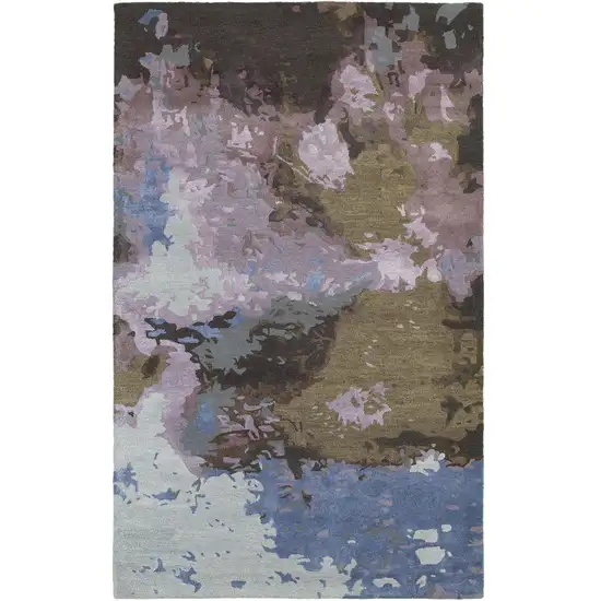 Blue And Purple Abstract Hand Tufted Area Rug Photo 2