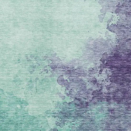 Blue And Purple Abstract Washable Indoor Outdoor Area Rug Photo 5