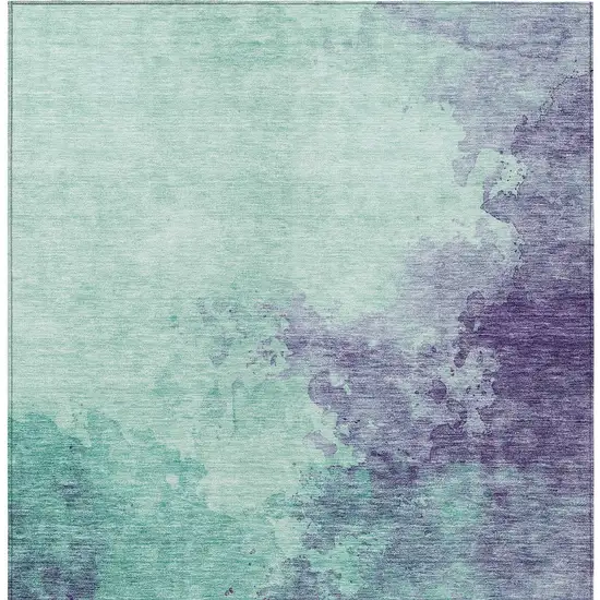 Blue And Purple Abstract Washable Indoor Outdoor Area Rug Photo 6