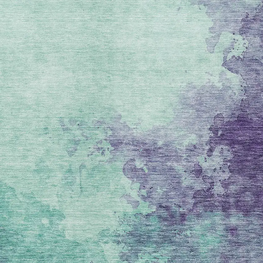 Blue And Purple Abstract Washable Indoor Outdoor Area Rug Photo 5