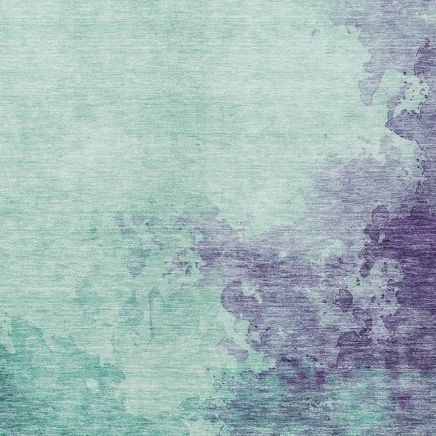 Blue And Purple Abstract Washable Indoor Outdoor Area Rug Photo 5