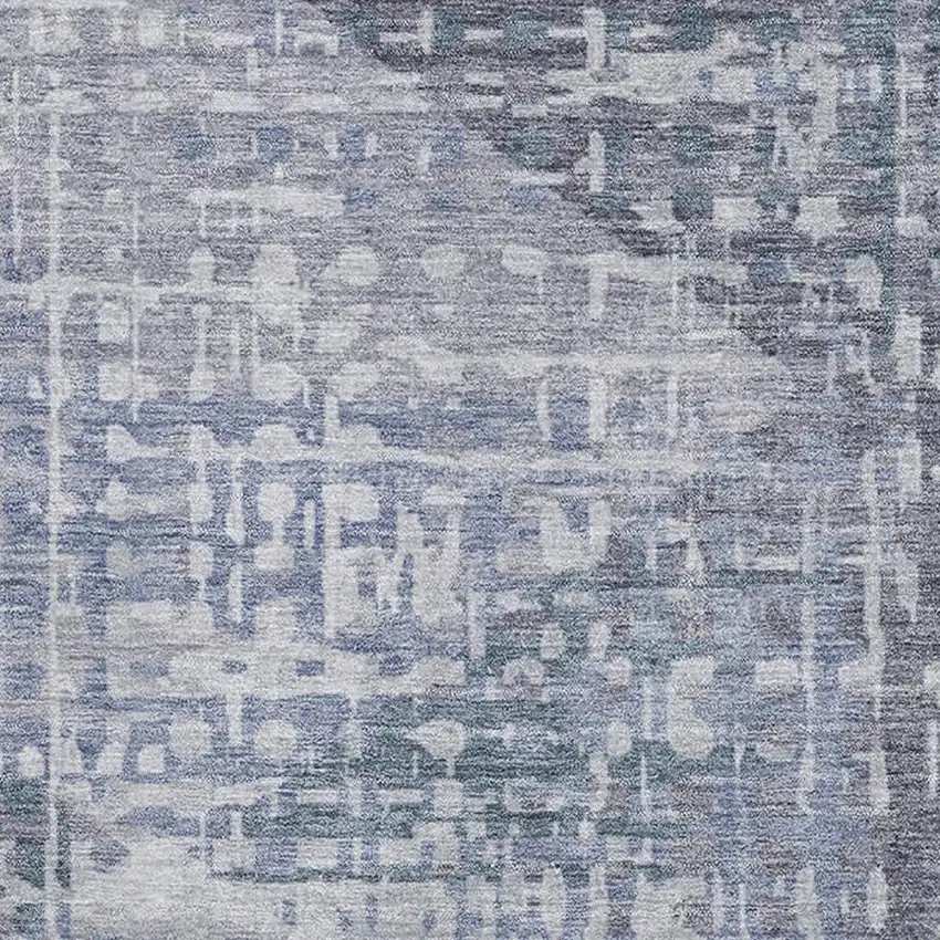 Blue And Purple Geometric Washable Area Rug With UV Protection Photo 3