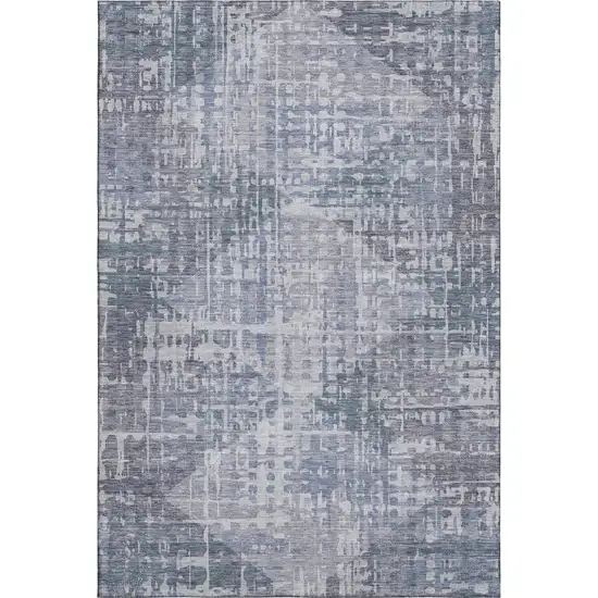 Blue And Purple Geometric Washable Area Rug With UV Protection Photo 1