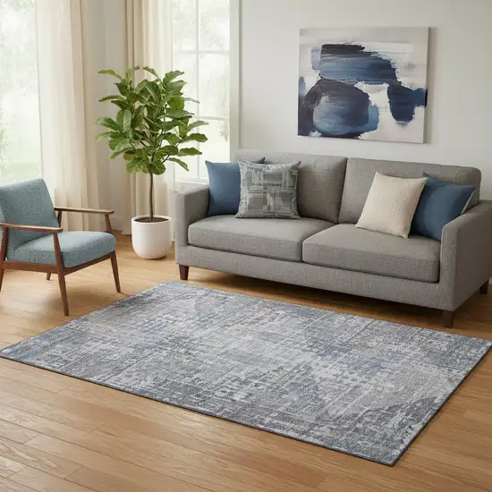 Blue And Purple Geometric Washable Area Rug With UV Protection Photo 2