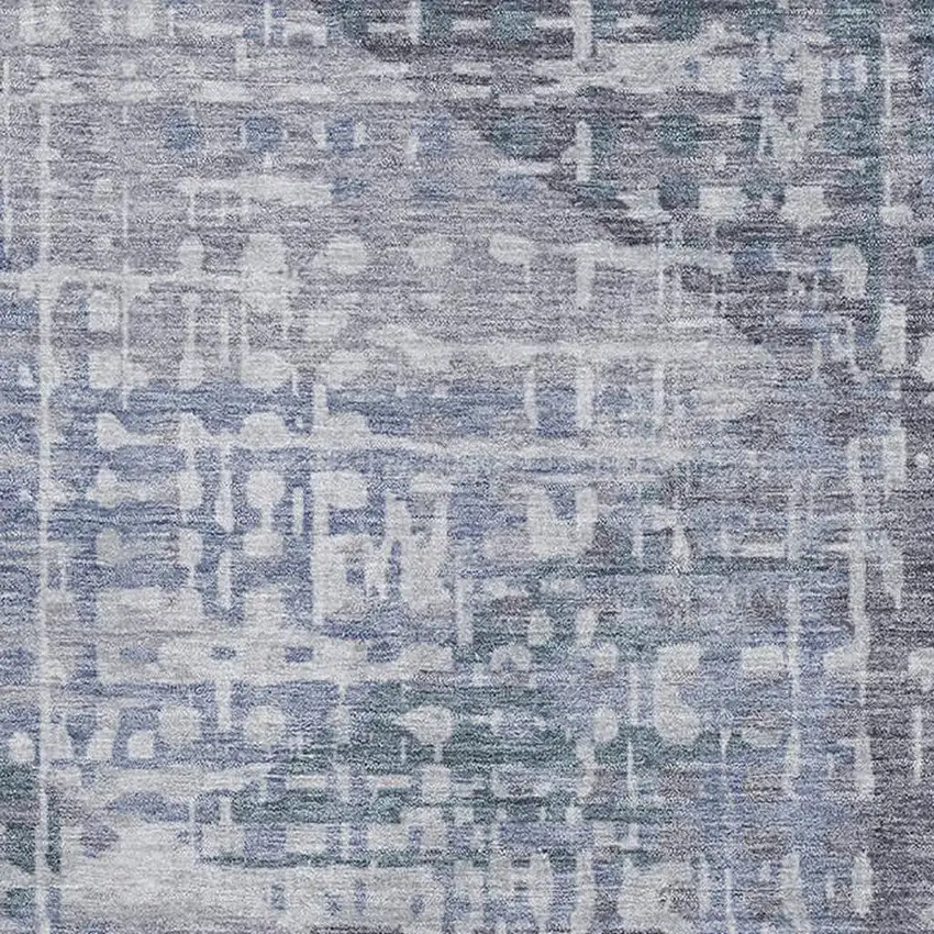 Blue And Purple Geometric Washable Area Rug With UV Protection Photo 3