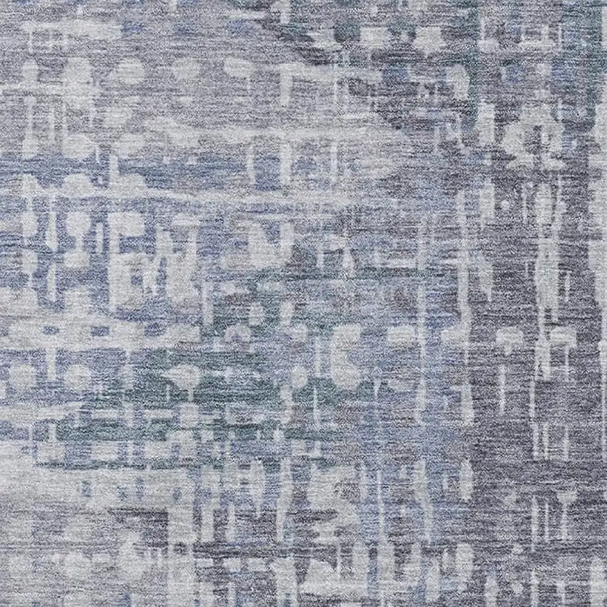 Blue And Purple Geometric Washable Area Rug With UV Protection Photo 3