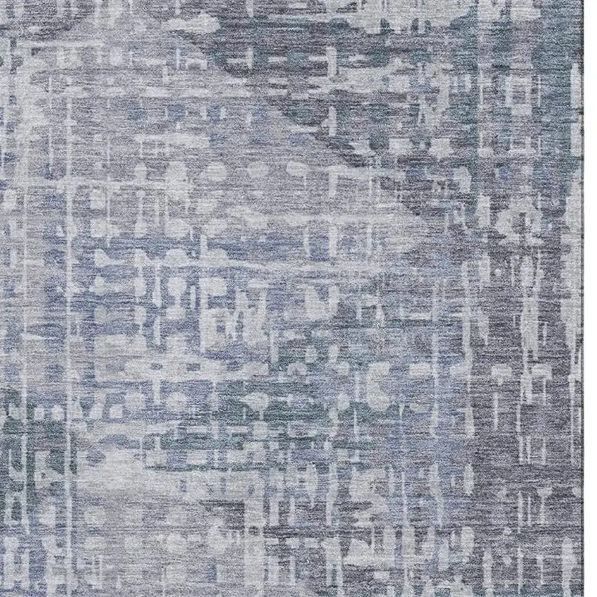 Blue And Purple Geometric Washable Area Rug With UV Protection Photo 4