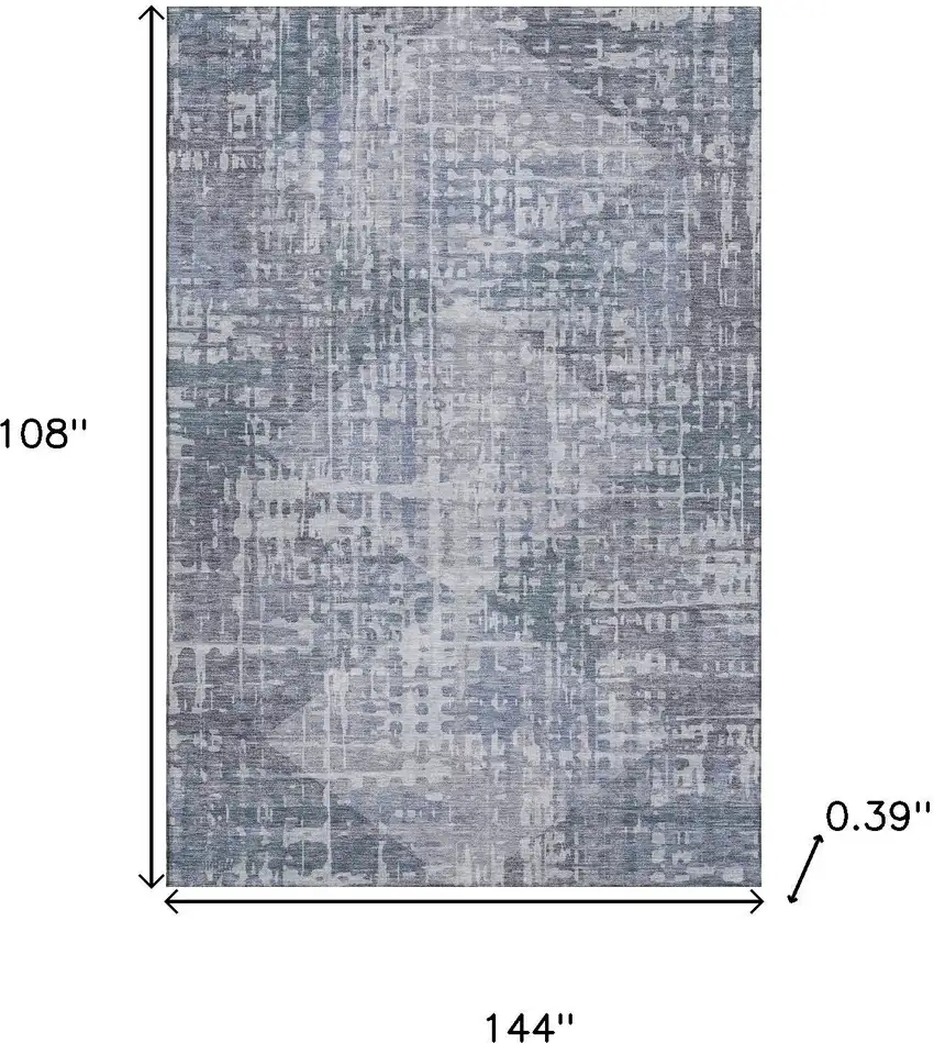 Blue And Purple Geometric Washable Area Rug With UV Protection Photo 9