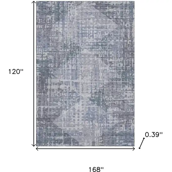 Blue And Purple Geometric Washable Area Rug With UV Protection Photo 9