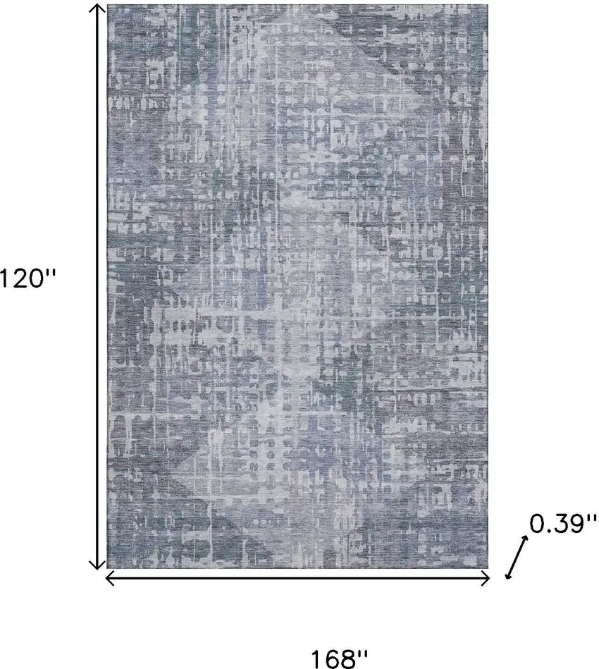 Blue And Purple Geometric Washable Area Rug With UV Protection Photo 9