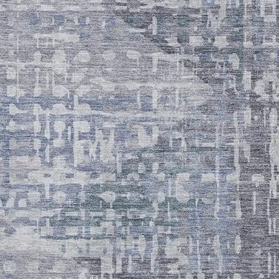 Blue And Purple Geometric Washable Area Rug With UV Protection Photo 3