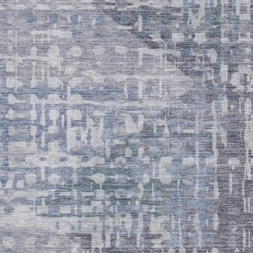 Blue And Purple Geometric Washable Area Rug With UV Protection Photo 3
