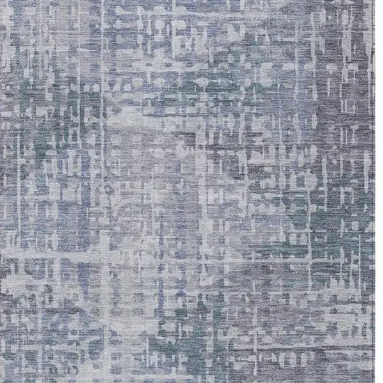 Blue And Purple Geometric Washable Indoor Outdoor Area Rug Photo 3