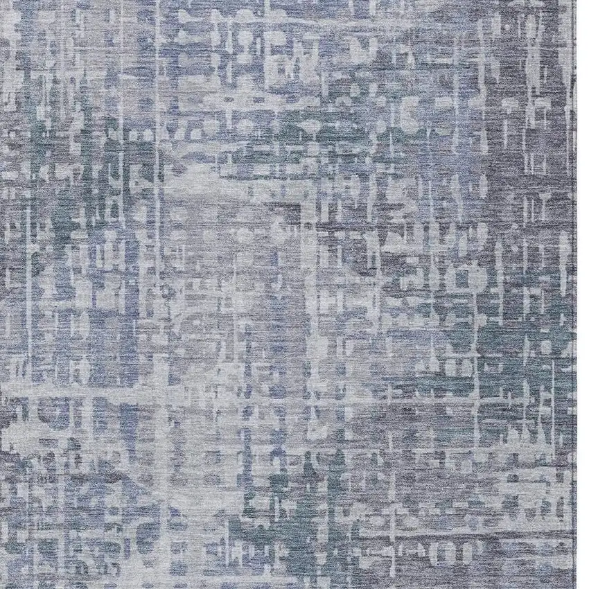Blue And Purple Geometric Washable Indoor Outdoor Area Rug Photo 3