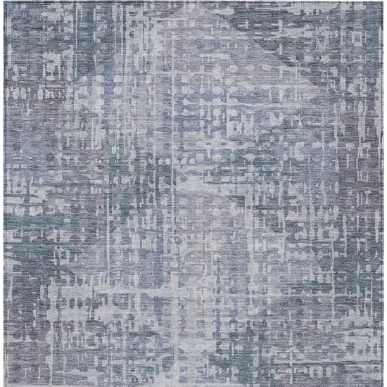 Blue And Purple Geometric Washable Indoor Outdoor Area Rug Photo 4
