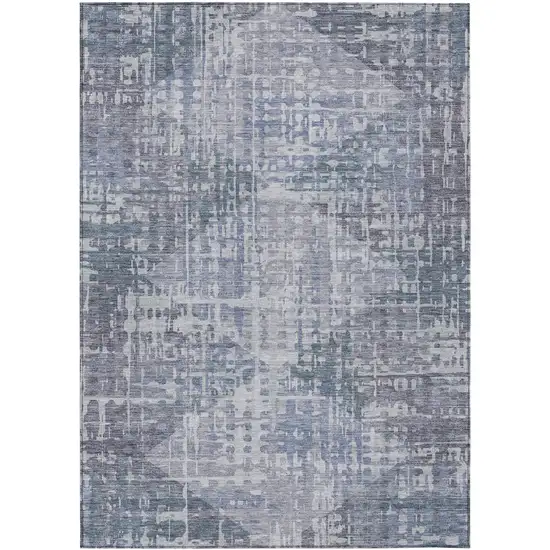 Blue And Purple Geometric Washable Indoor Outdoor Area Rug Photo 1