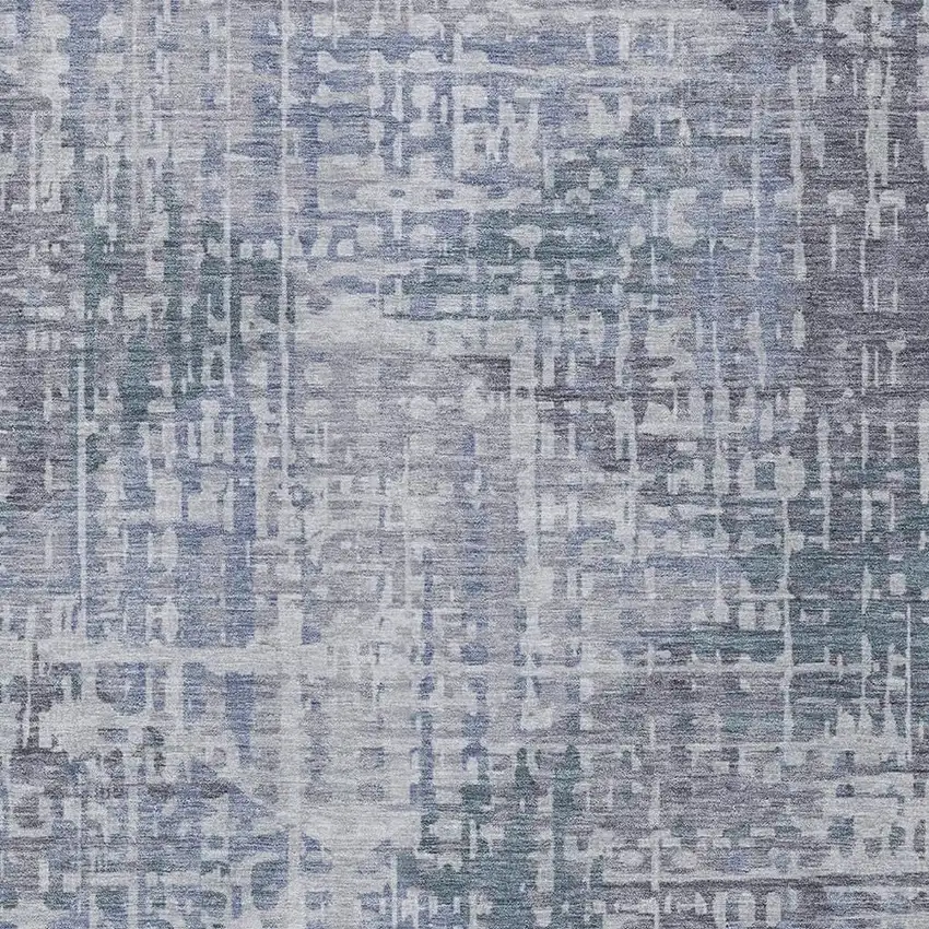 Blue And Purple Geometric Washable Indoor Outdoor Area Rug Photo 4