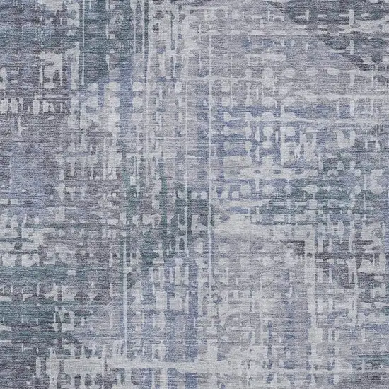 Blue And Purple Geometric Washable Indoor Outdoor Area Rug Photo 4