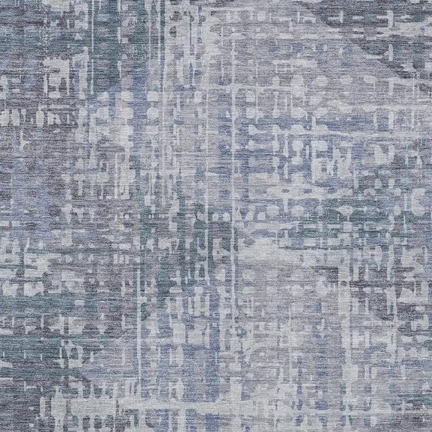 Blue And Purple Geometric Washable Indoor Outdoor Area Rug Photo 4