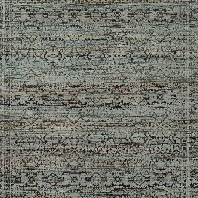 Blue And Purple Oriental Power Loom Stain Resistant Area Rug Photo 4