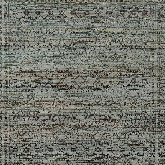 Blue Green Oriental Power Loom Area Rug Photo 4