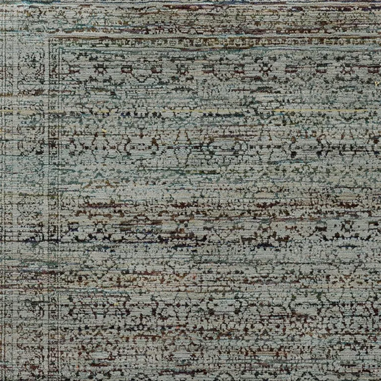 Blue And Purple Oriental Power Loom Stain Resistant Area Rug Photo 4
