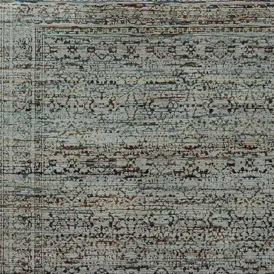 Blue Green Oriental Power Loom Area Rug Photo 4