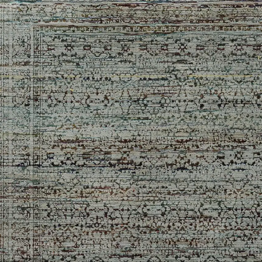 Blue Green Oriental Power Loom Area Rug Photo 4