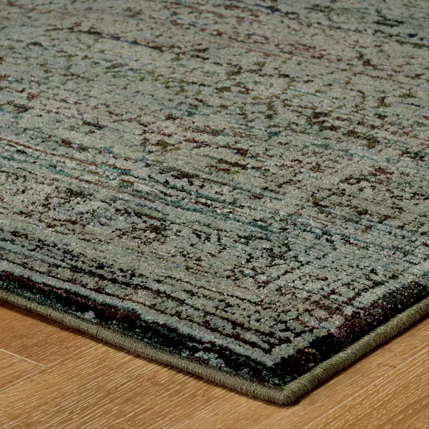 Blue Green Oriental Power Loom Area Rug Photo 5