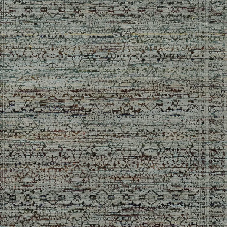 Blue And Purple Oriental Power Loom Stain Resistant Area Rug Photo 3