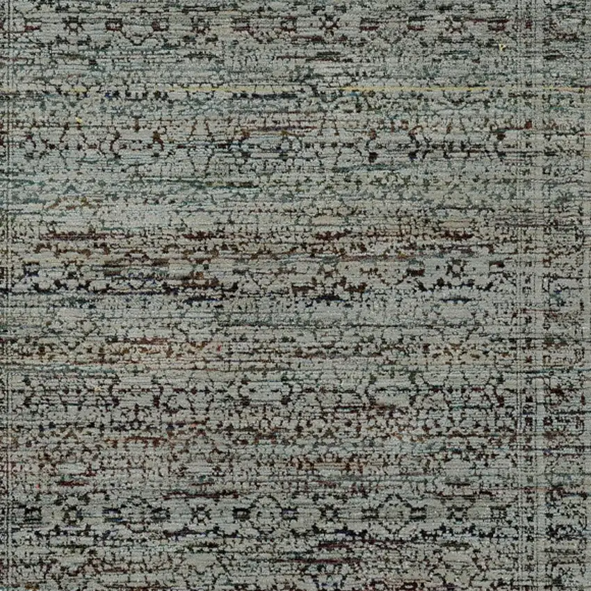 Blue And Purple Oriental Power Loom Stain Resistant Area Rug Photo 3
