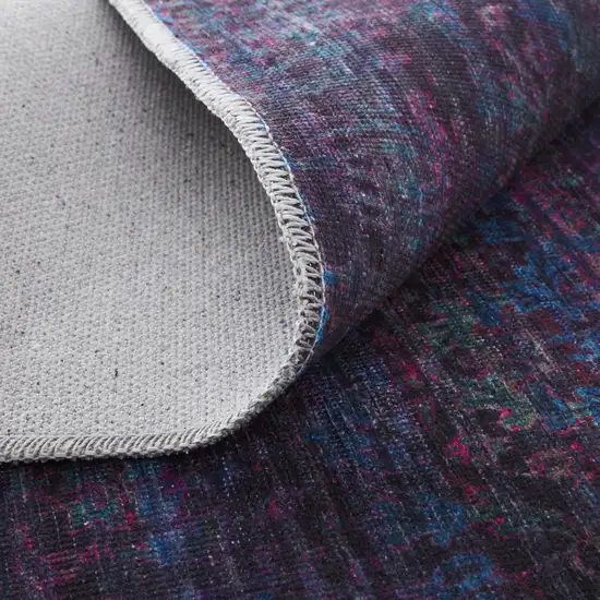 Blue And Purple Striped Power Loom Area Rug Photo 3