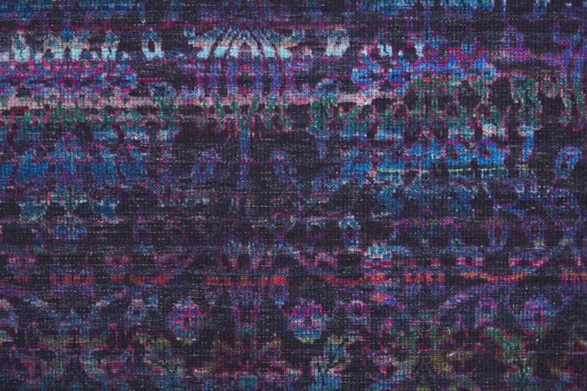 Blue And Purple Striped Power Loom Area Rug Photo 2