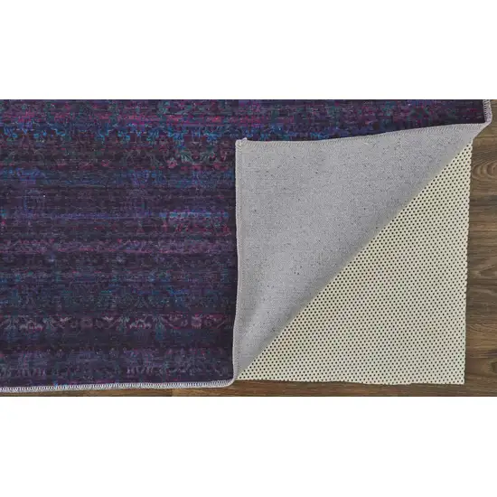 Blue And Purple Striped Power Loom Area Rug Photo 3