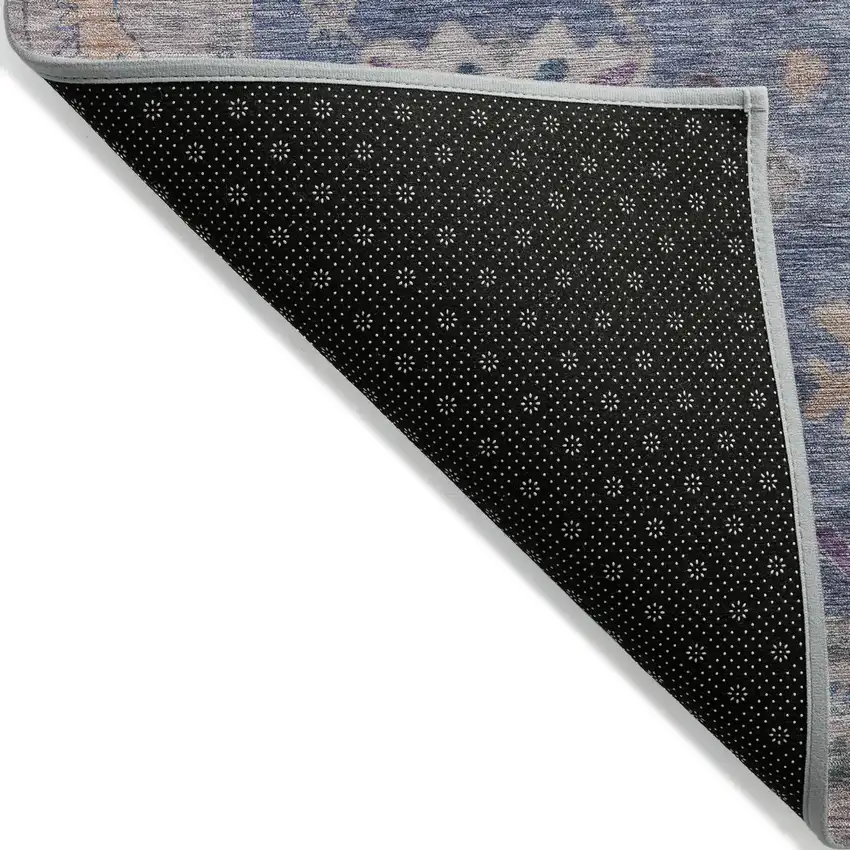 Blue And Purple Tribal Washable Indoor Outdoor Area Rug Photo 9