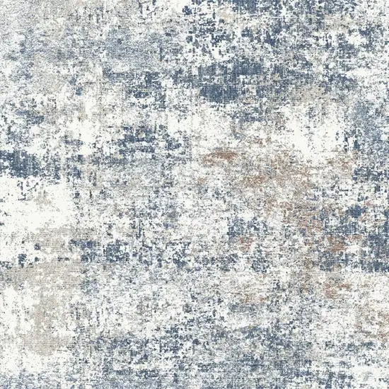 Blue And Ivory Abstract Washable Area Rug Photo 3