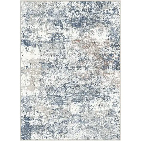 Blue And Red Abstract Washable Area Rug Photo 1
