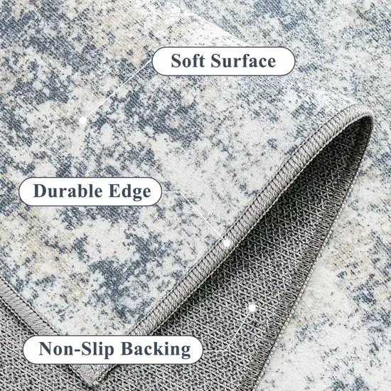 Blue And Red Abstract Washable Area Rug Photo 9