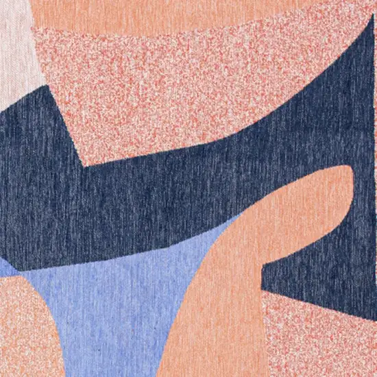 Blue And Red Abstract Washable Area Rug Photo 3