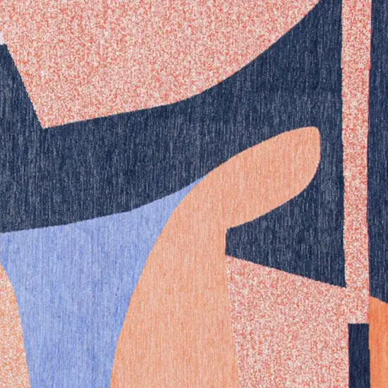 Blue And Red Abstract Washable Area Rug Photo 8